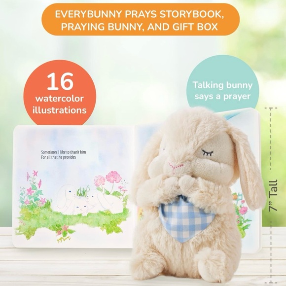 Tickle & Main Everybunny Prays The Praying Musical Bunny, Baptism & Easter Gifts - Picture 2 of 10